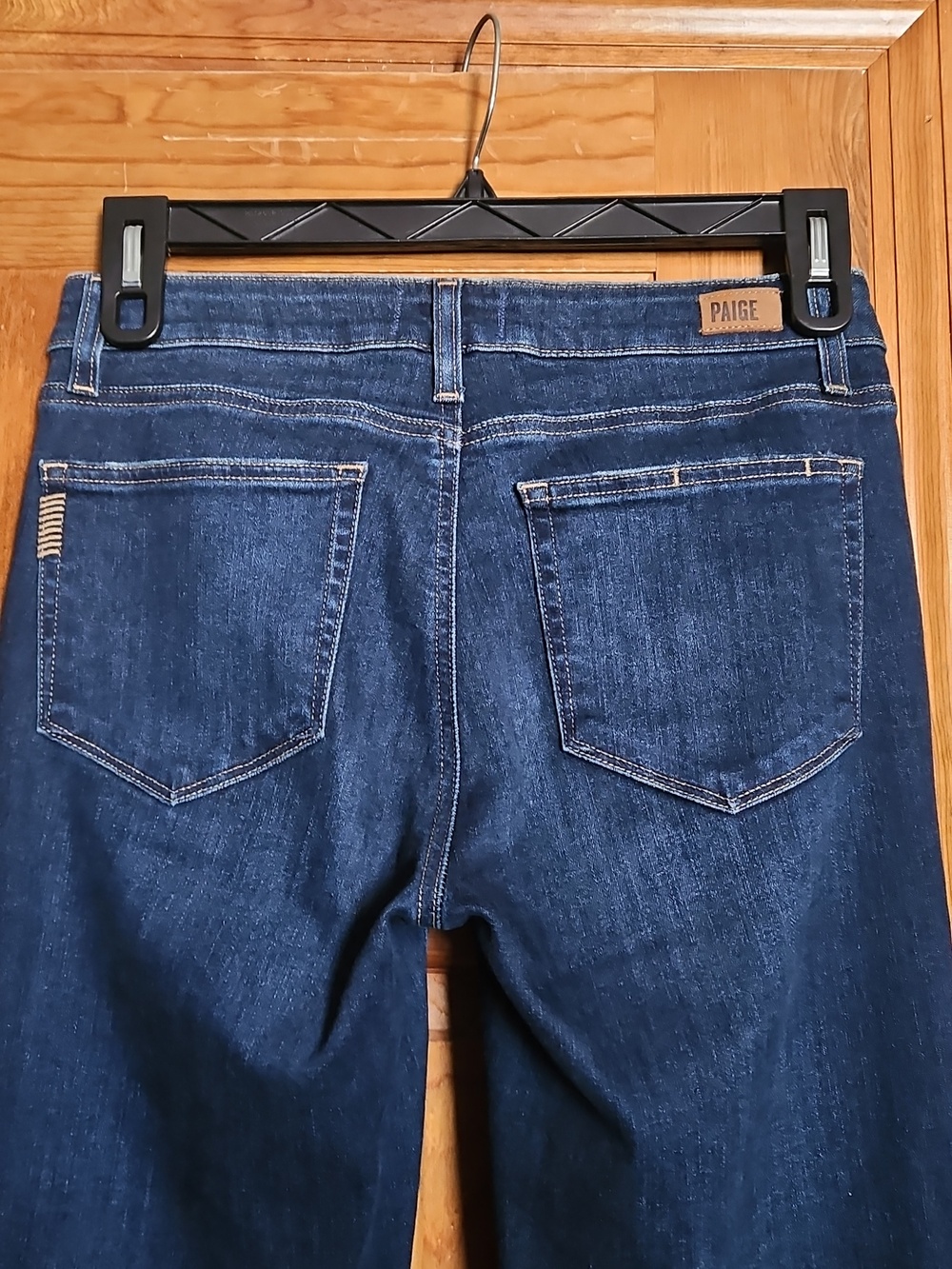 PAIGE Skyline Boot Dark Blue Mid-Rise Boot Cut Jeans - Picture 7 of 10